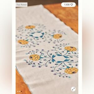 Anthropologie Turkuaz Kitchen Posy Table Runner